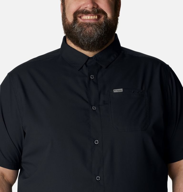 Men's Columbia PFG Slack Tide Camp Shirts Black | Plus Size CA-O6C31